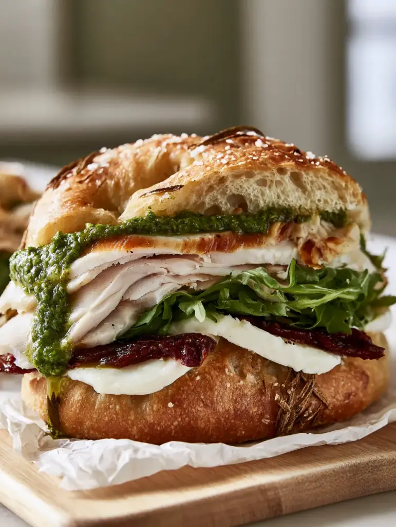 Close-up of toasted rosemary focaccia bread dimples filled with sea salt and oil-packed sun-dried tomatoes.