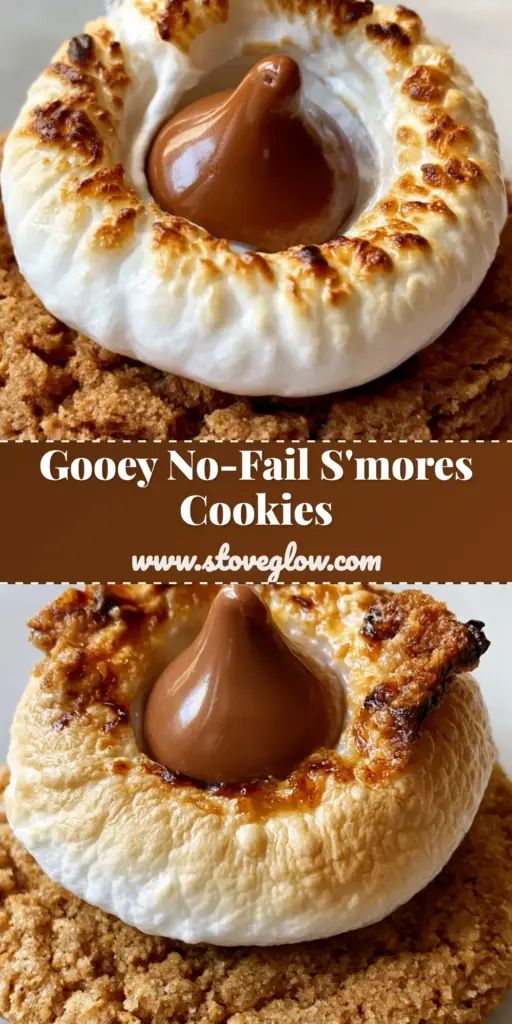 A stack of s'mores blossom cookies showing the thick graham cracker base and toasted marshmallow tops.